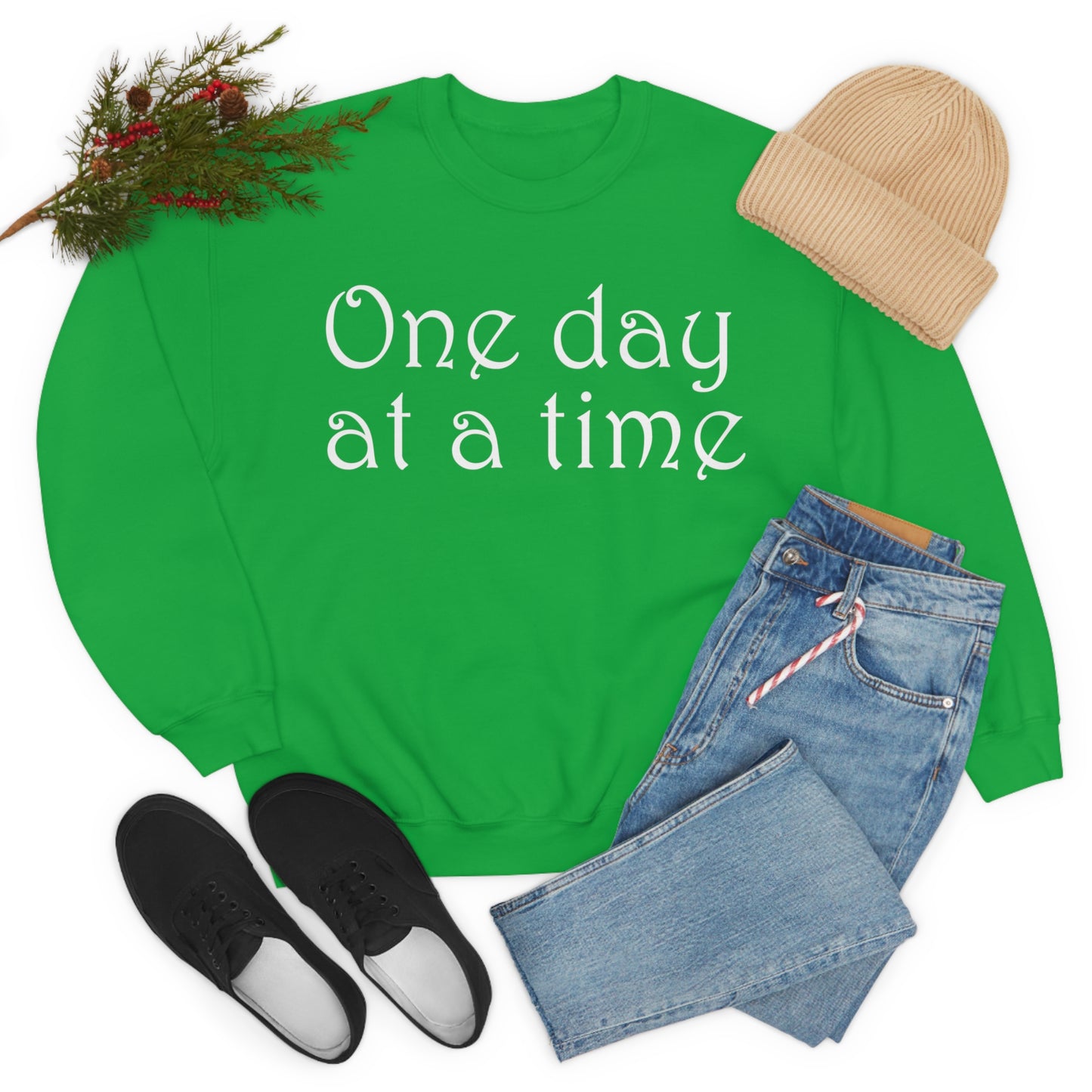 One-Day-at-a-time Crewneck Sweatshirt