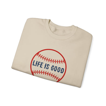 Life is Good Game On Crewneck Sweatshirt