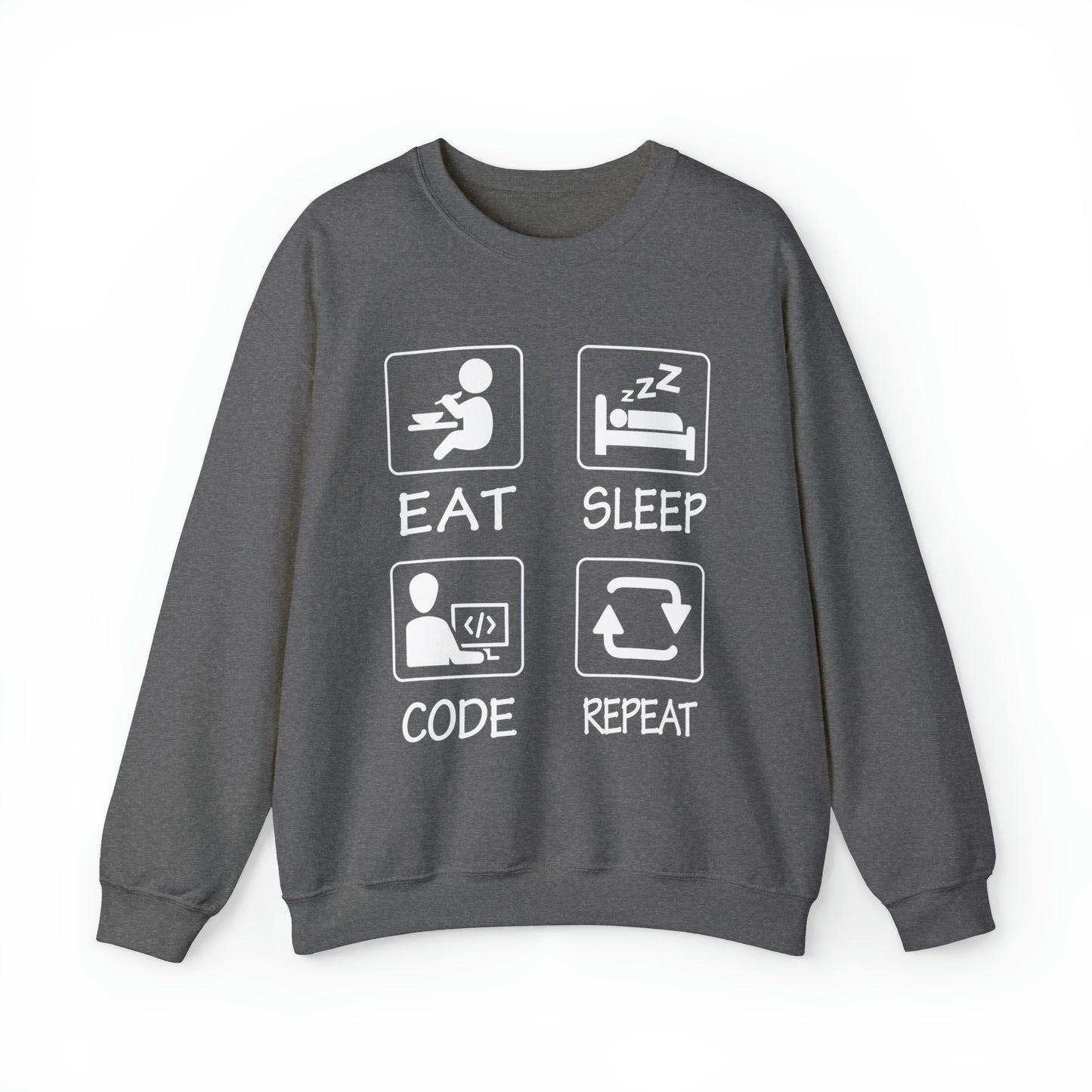 Eat sleep Code Repeat Crewneck Sweatshirt