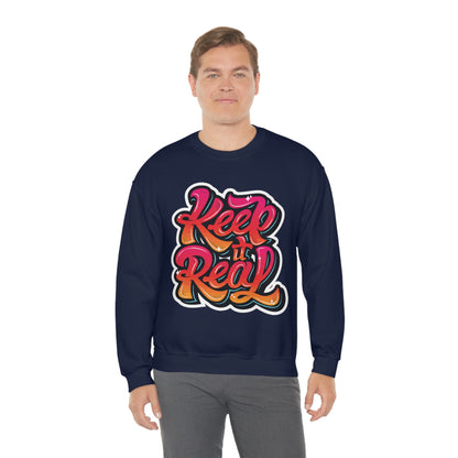 Keep it real colorful graffiti logo Crewneck Sweatshirt