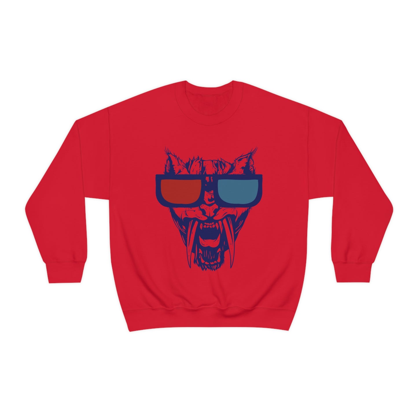 3D Glasses Tiger Crewneck Sweatshirt