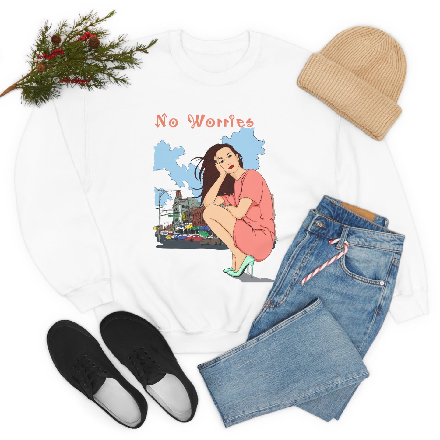 No worries Crewneck Sweatshirt