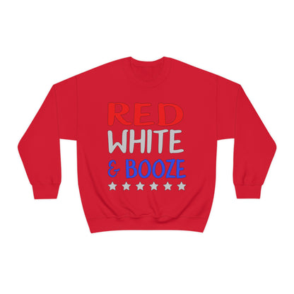 Red  White Booze Crewneck Sweatshirt