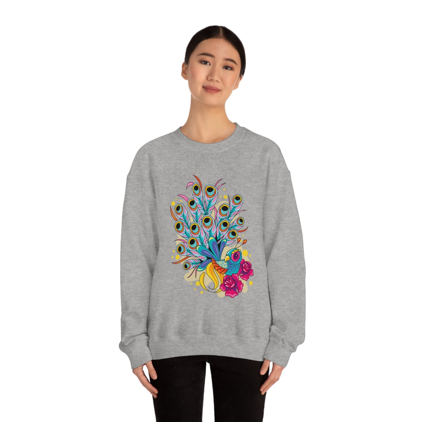 Colorful Peacock Crewneck Sweatshirt