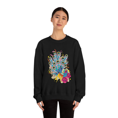 Colorful Peacock Crewneck Sweatshirt