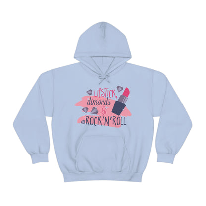 Lipstick-Diamonds and Rock & Roll Hoodie