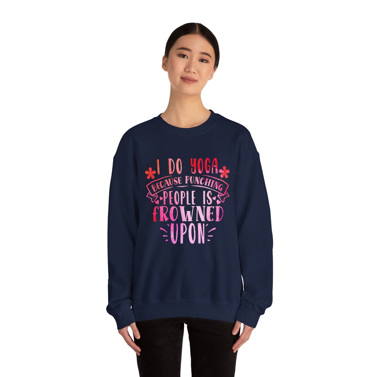 Yoga vs punching people Crewneck Sweatshirt