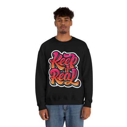 Keep it real colorful graffiti logo Crewneck Sweatshirt