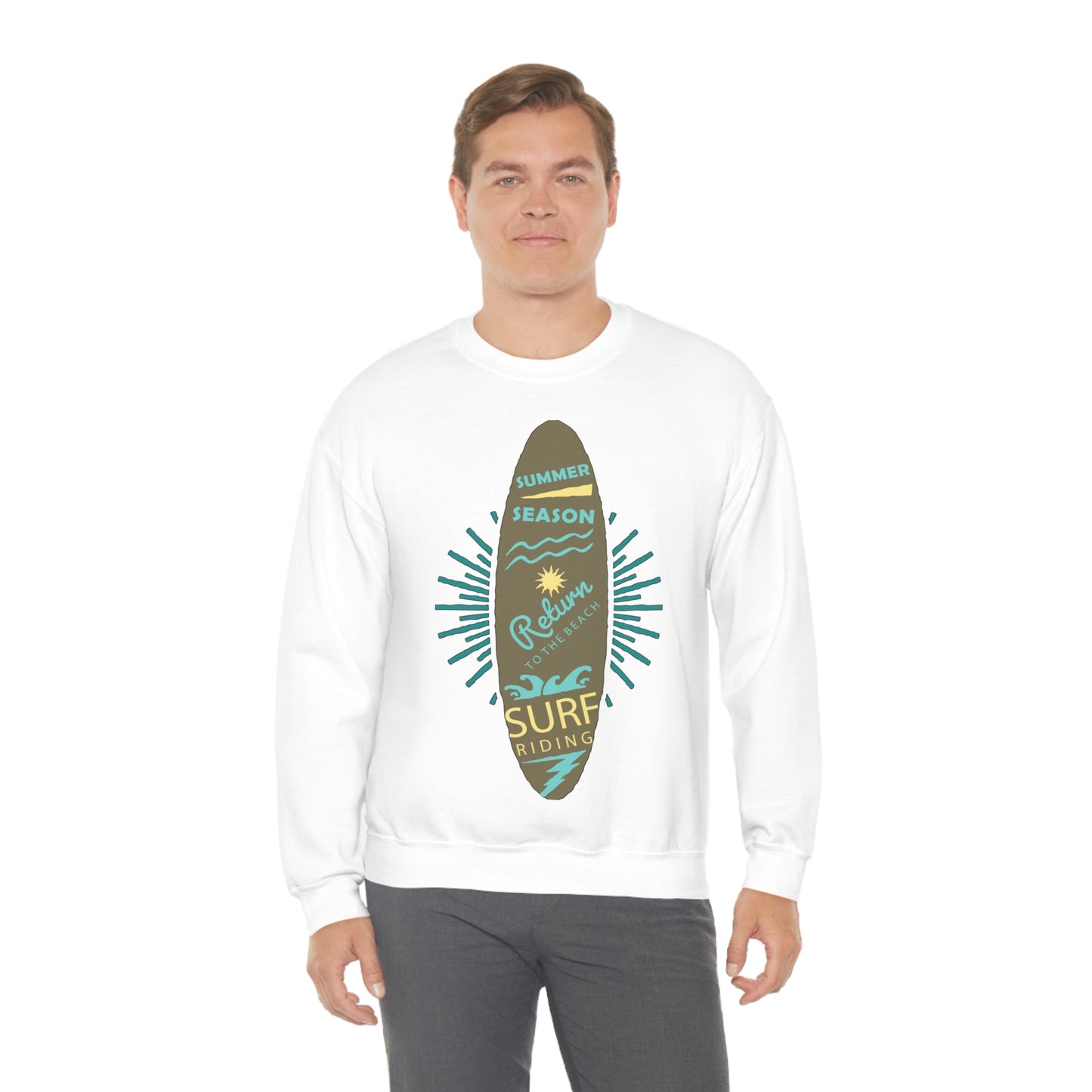 Surf Riding Summer Crewneck Sweatshirt