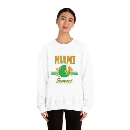 Miami Sunset Beach Paradise Crewneck Sweatshirt