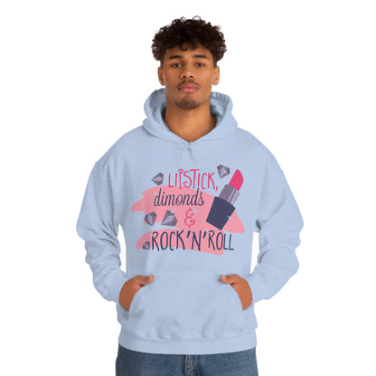 Lipstick-Diamonds and Rock & Roll Hoodie