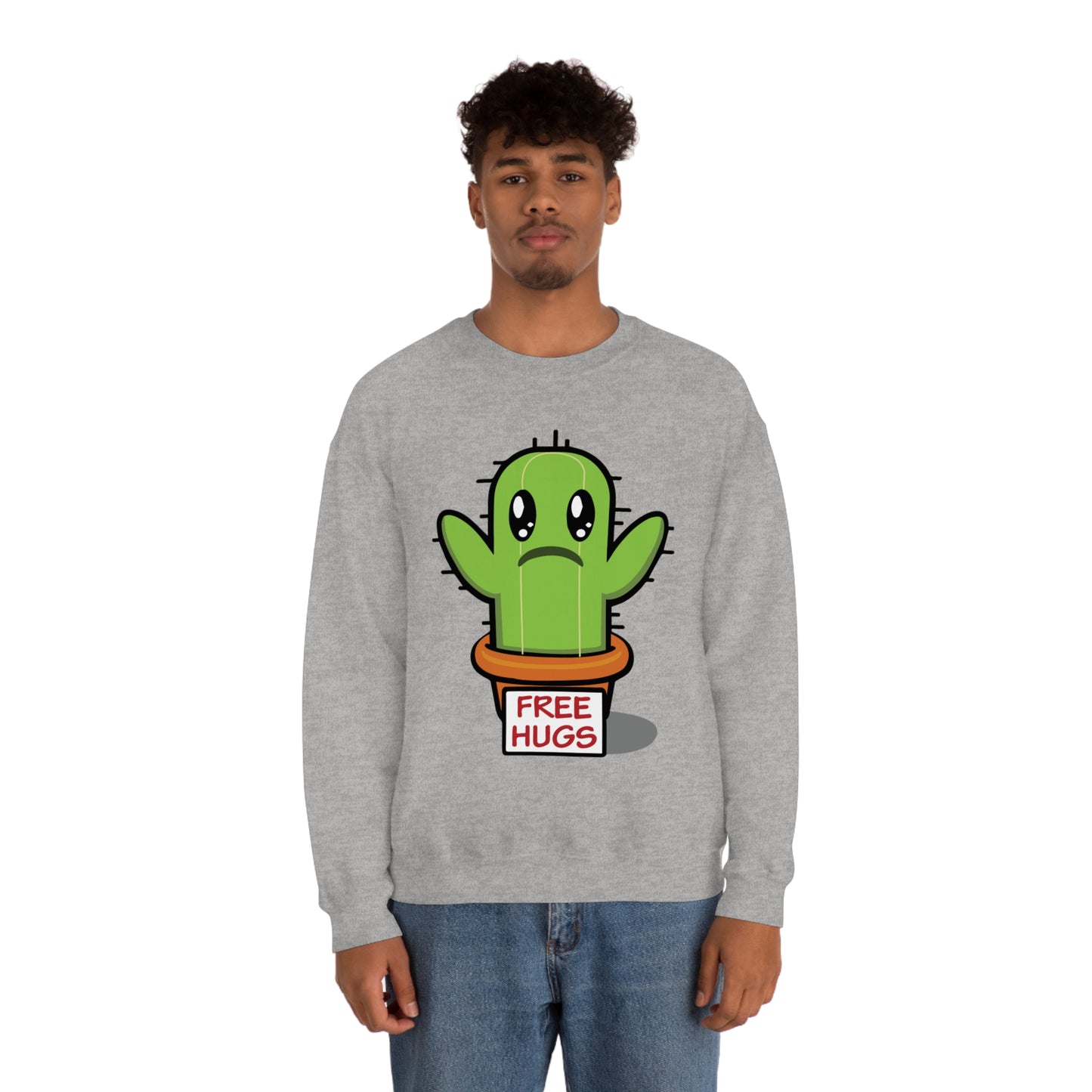 Free hugs sad cactus Crewneck Sweatshirt