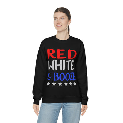 Red  White Booze Crewneck Sweatshirt