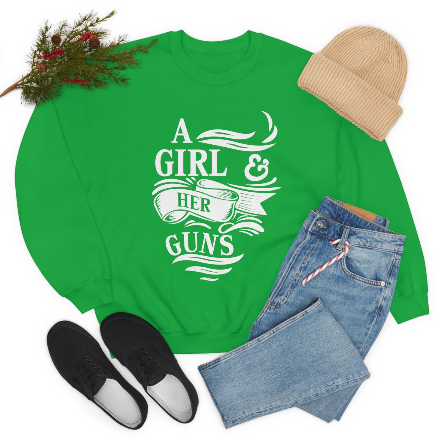 A Girl and Her Guns Crewneck Sweatshirt