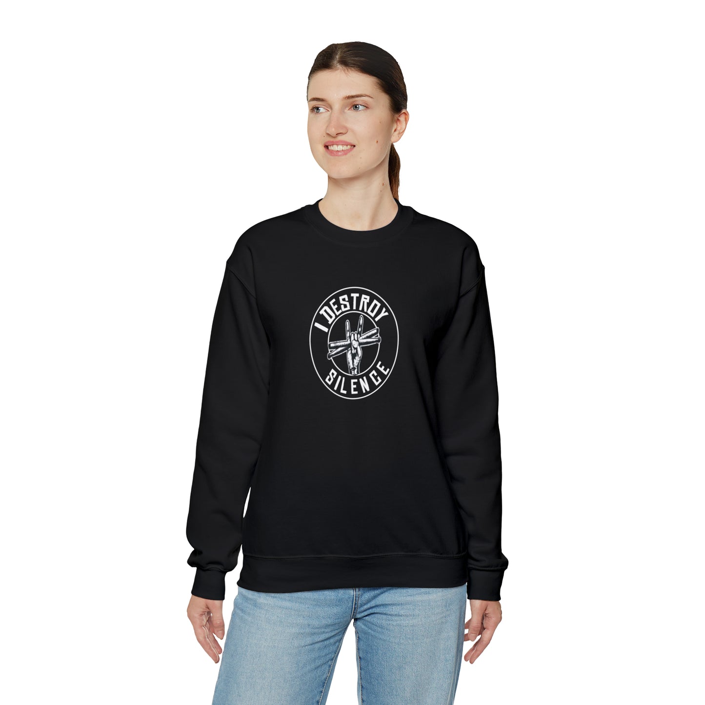 I destroy silence Crewneck Sweatshirt