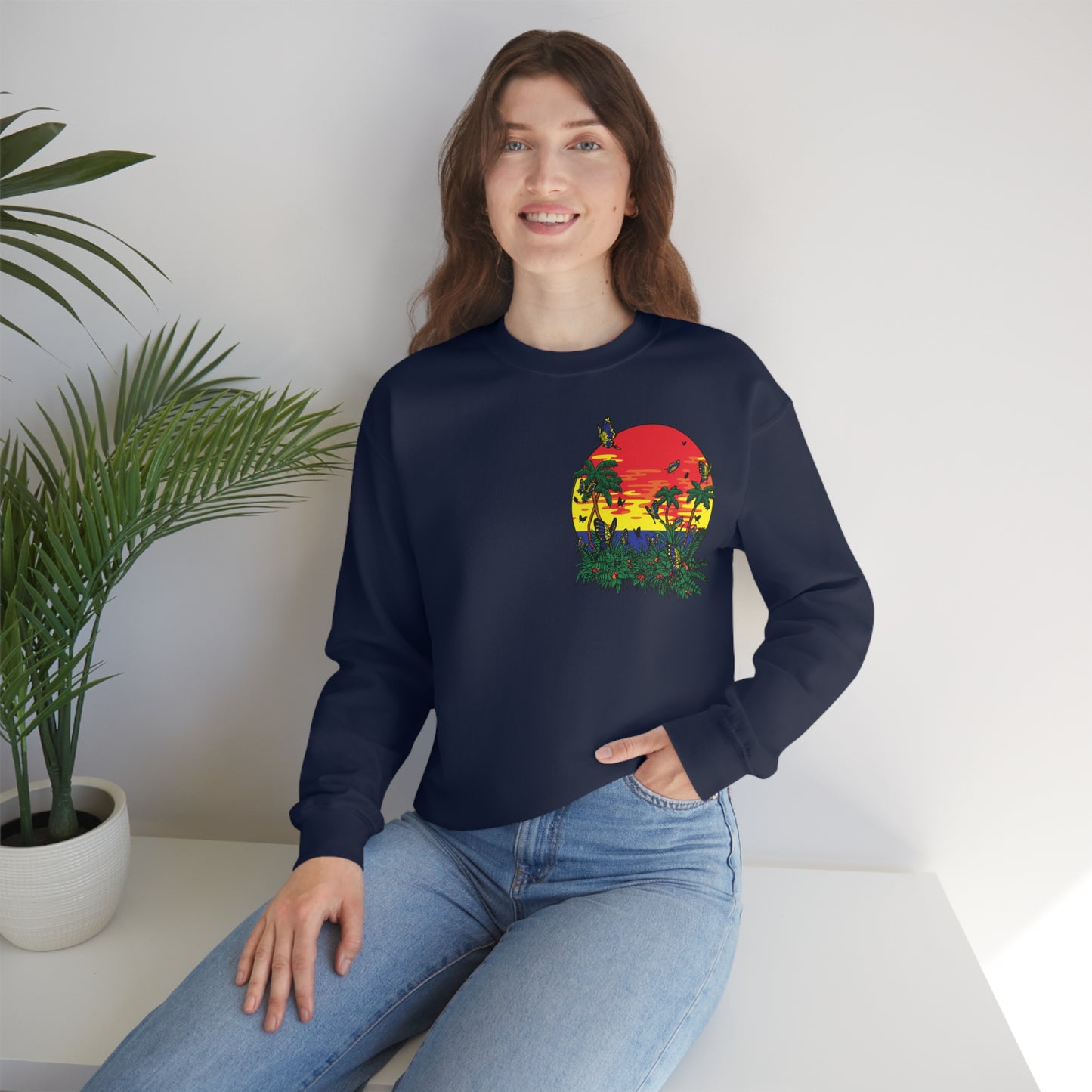 Sunset Butterfly Vibes Crewneck Sweatshirt