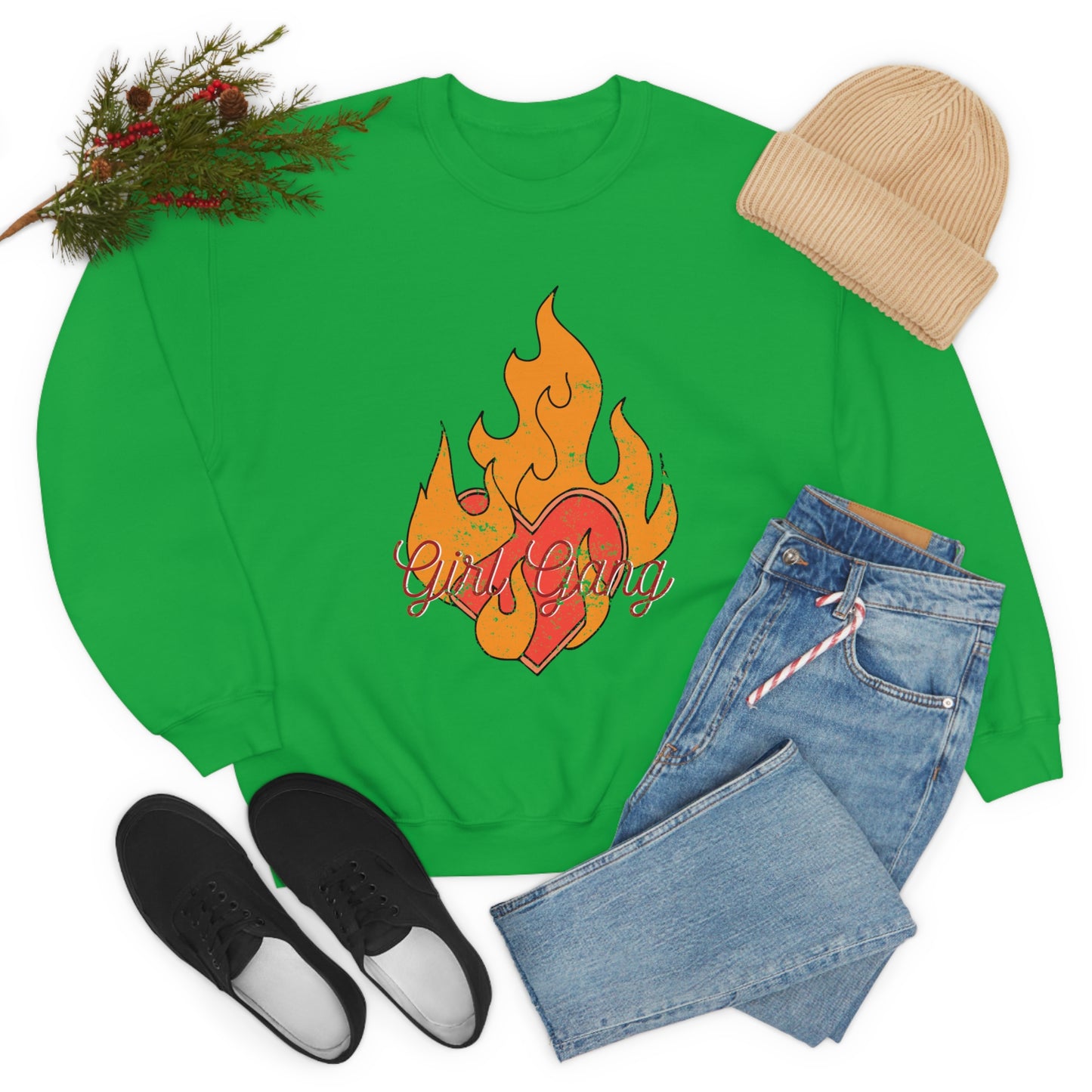 Girl Gang on Fire Crewneck Sweatshirt