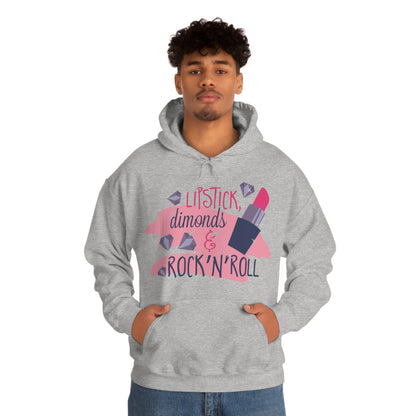 Lipstick-Diamonds and Rock & Roll Hoodie