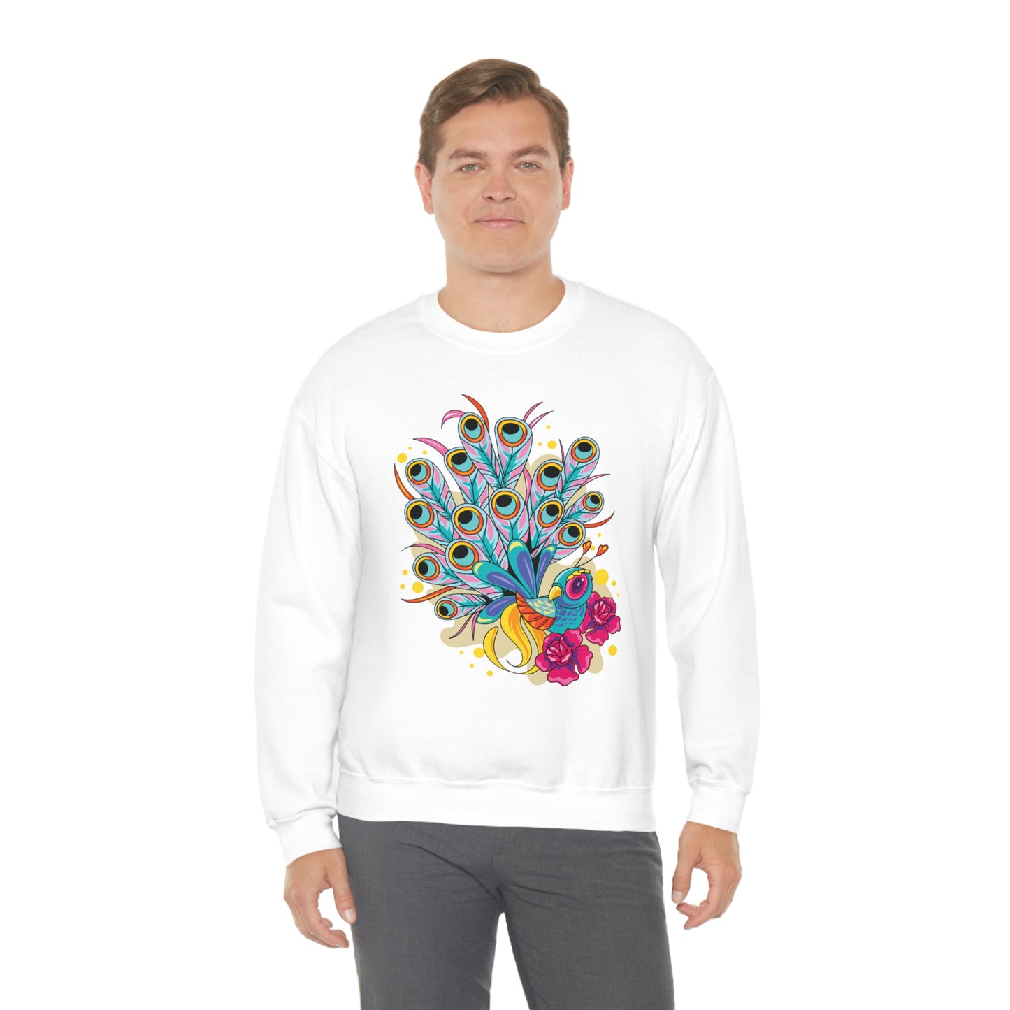 Colorful Peacock Crewneck Sweatshirt