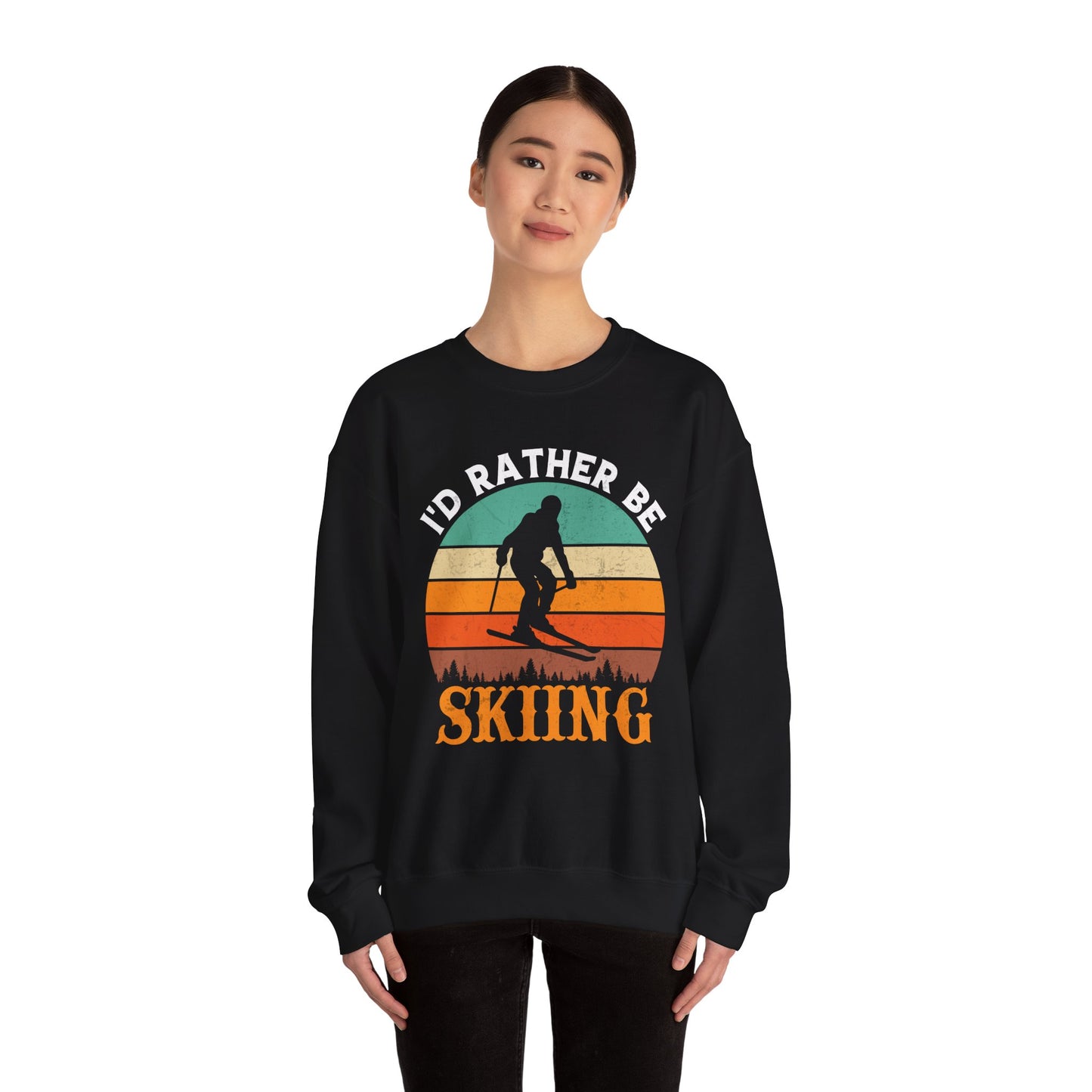 Rather be skiing vintage Crewneck Sweatshirt