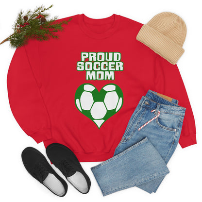 Proud -soccer-mom Heart Crewneck Sweatshirt