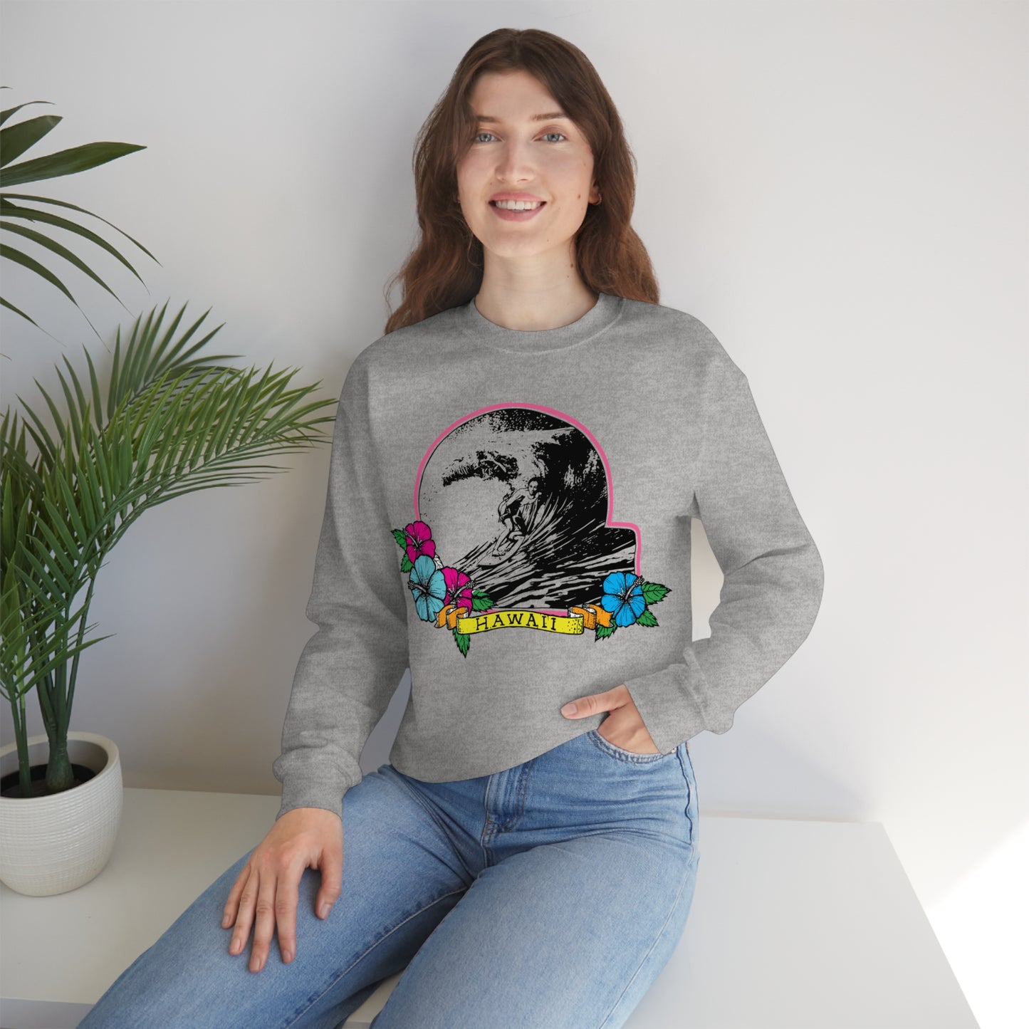 Hawaii Waves Crewneck Sweatshirt