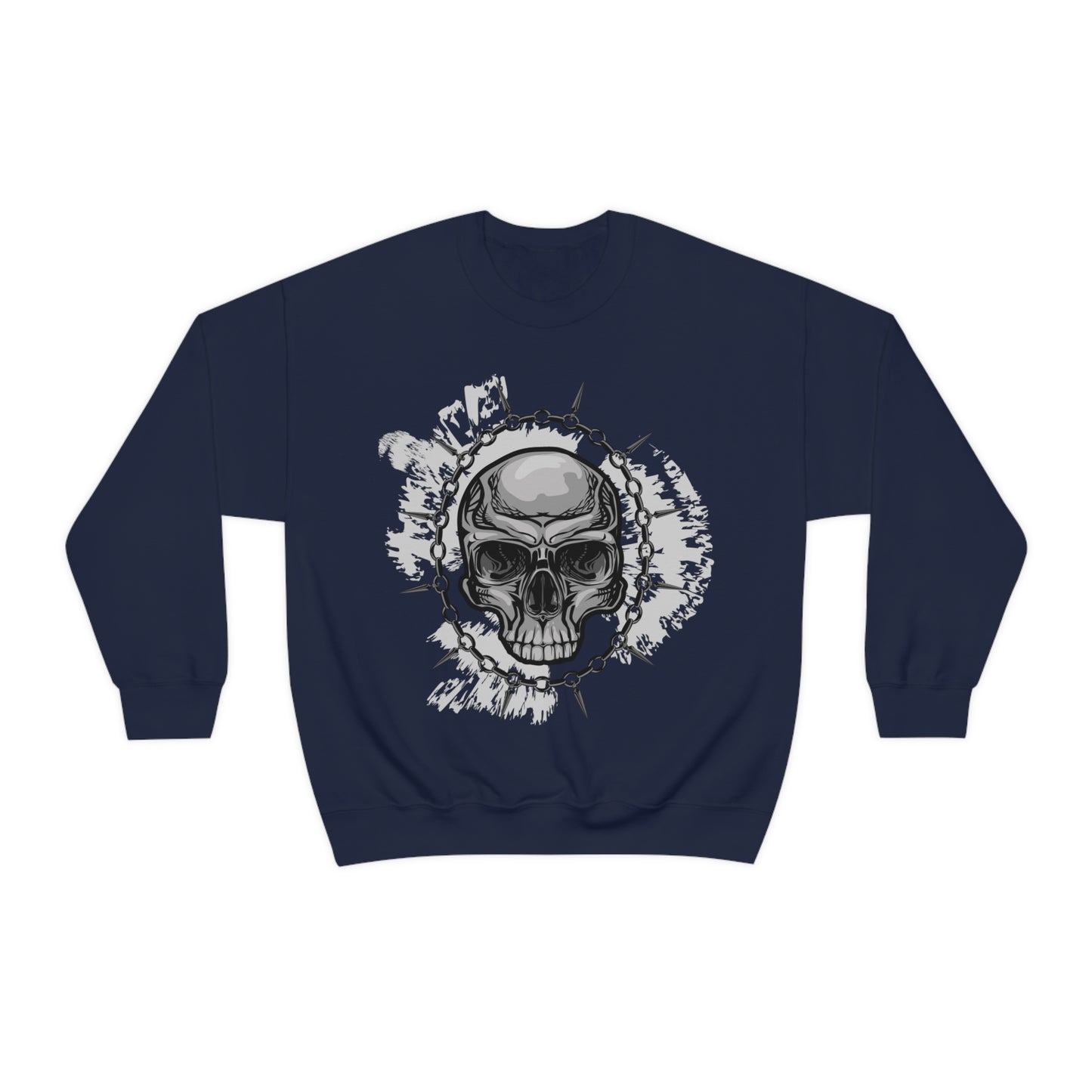 Skull Chain Splatter Crewneck Sweatshirt