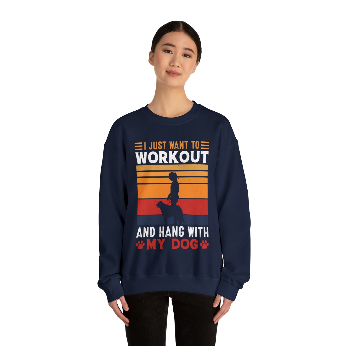 Workout with my dog Vintage Crewneck Sweatshirt