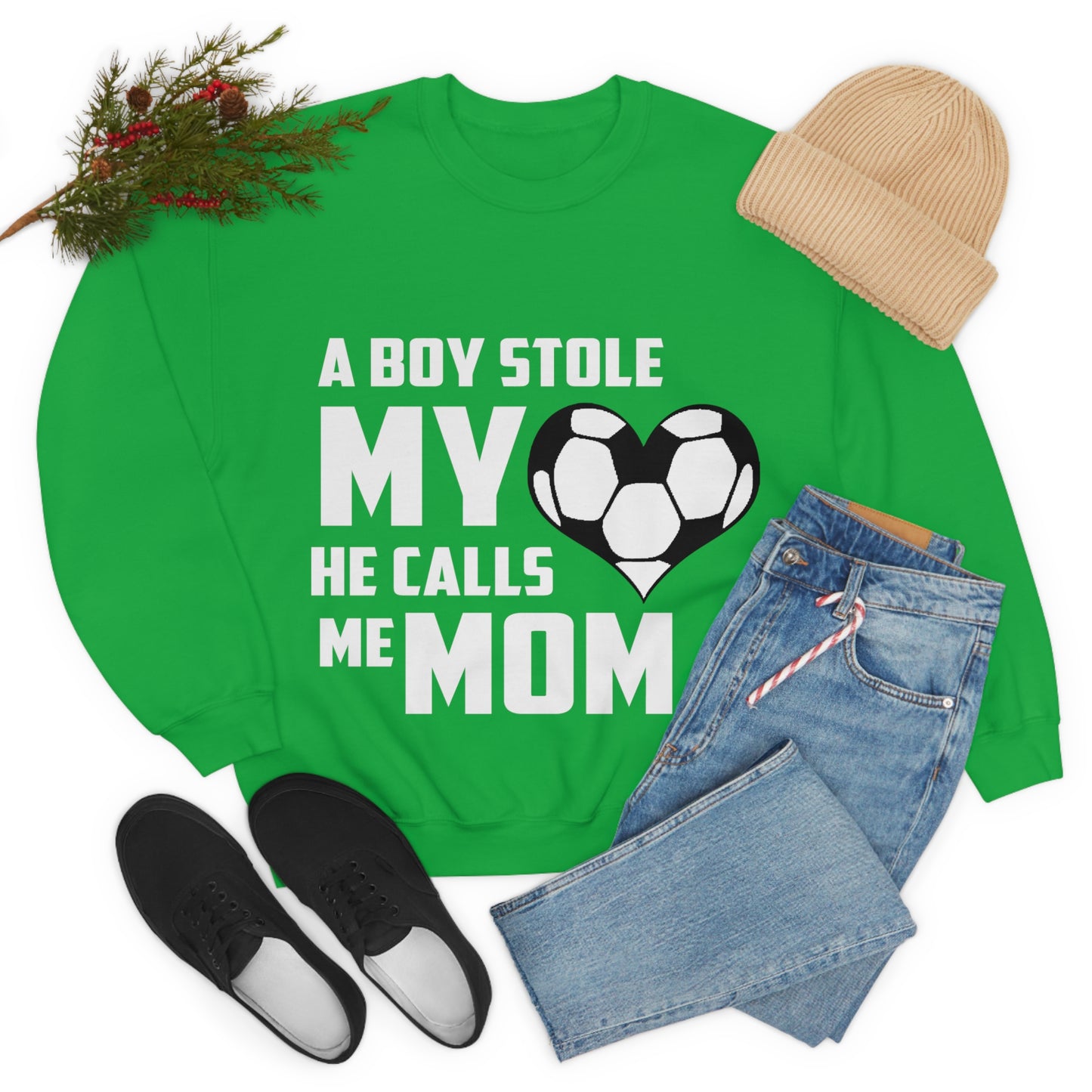 A boy stole my heart he calls me mom Crewneck Sweatshirt