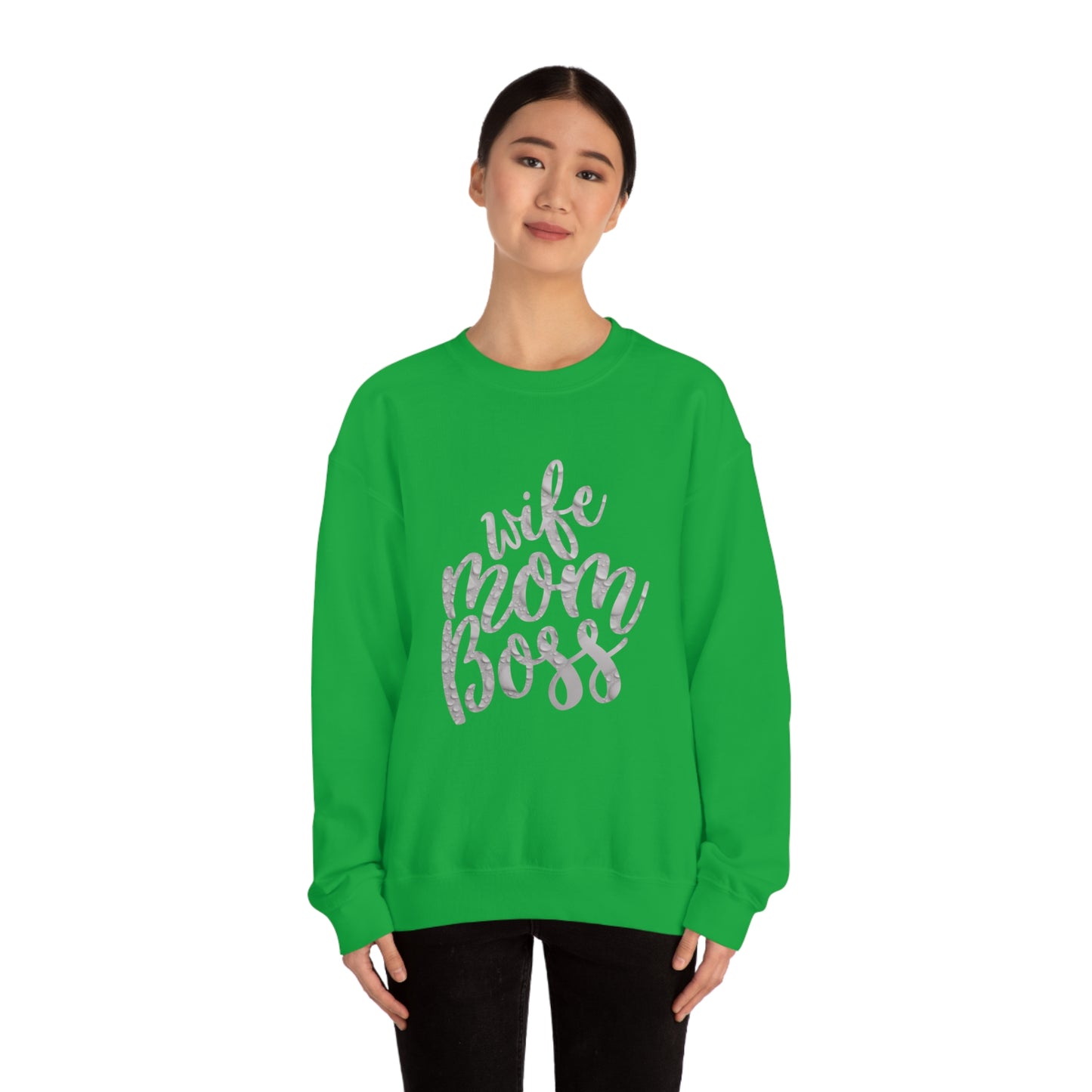 wife mom boss Crewneck Sweatshirt