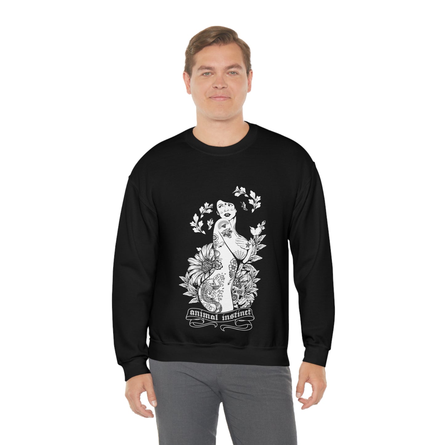 Animal instinct Tattoo Crewneck Sweatshirt