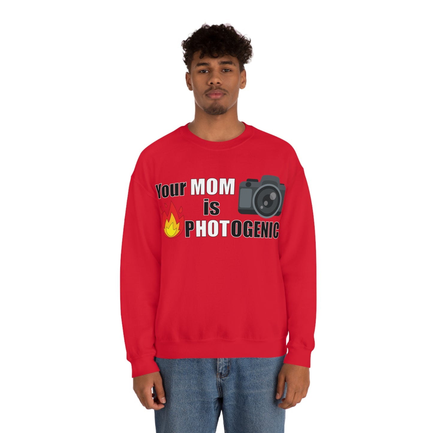 Your Mom is pHOTogenic Hot Crewneck Sweatshirt