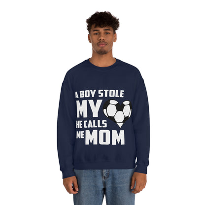 A boy stole my heart he calls me mom Crewneck Sweatshirt