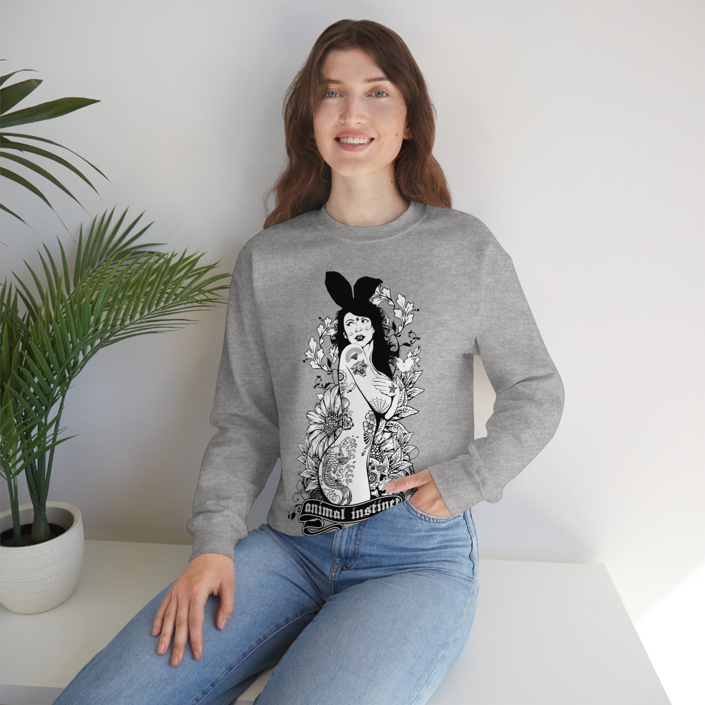 Animal instinct Tattoo Crewneck Sweatshirt