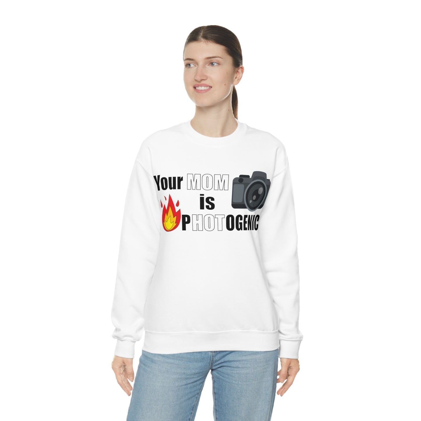 Your Mom is pHOTogenic Hot Crewneck Sweatshirt