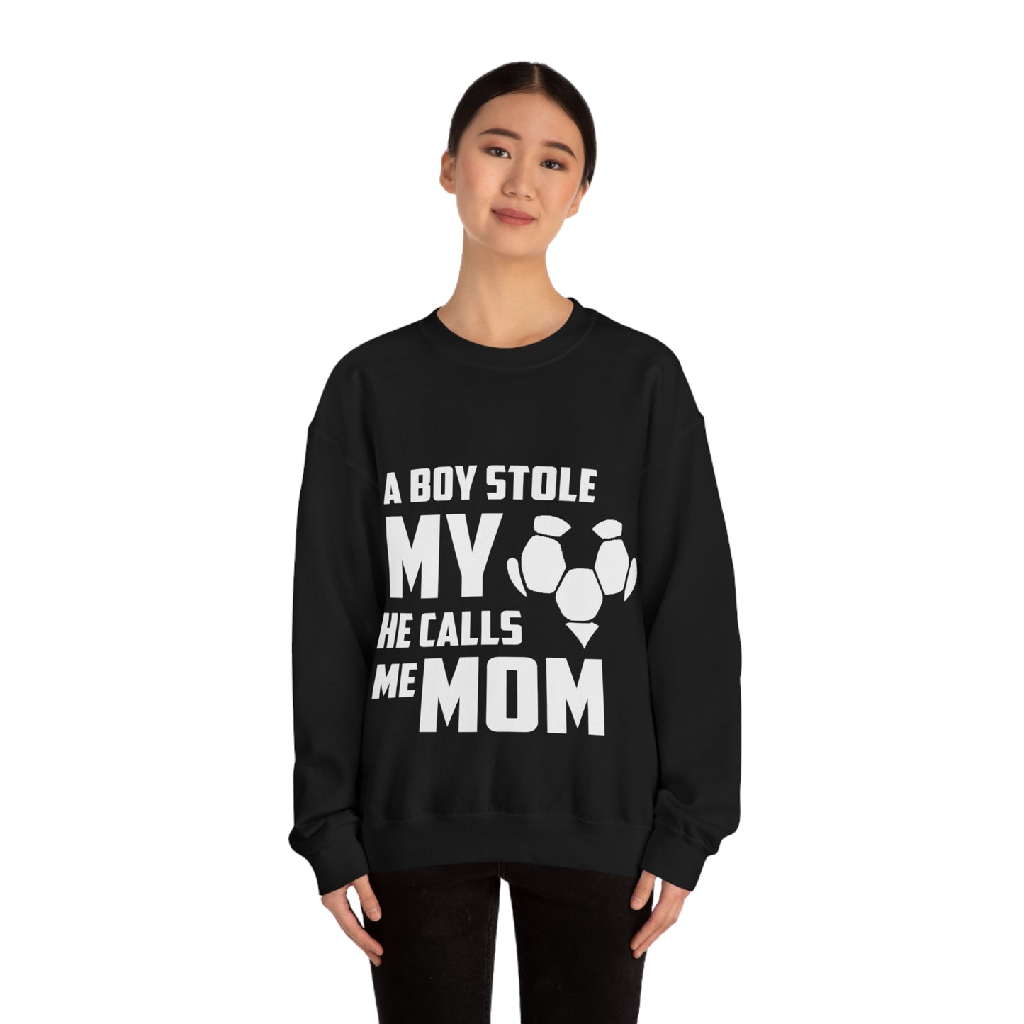 A boy stole my heart he calls me mom Crewneck Sweatshirt