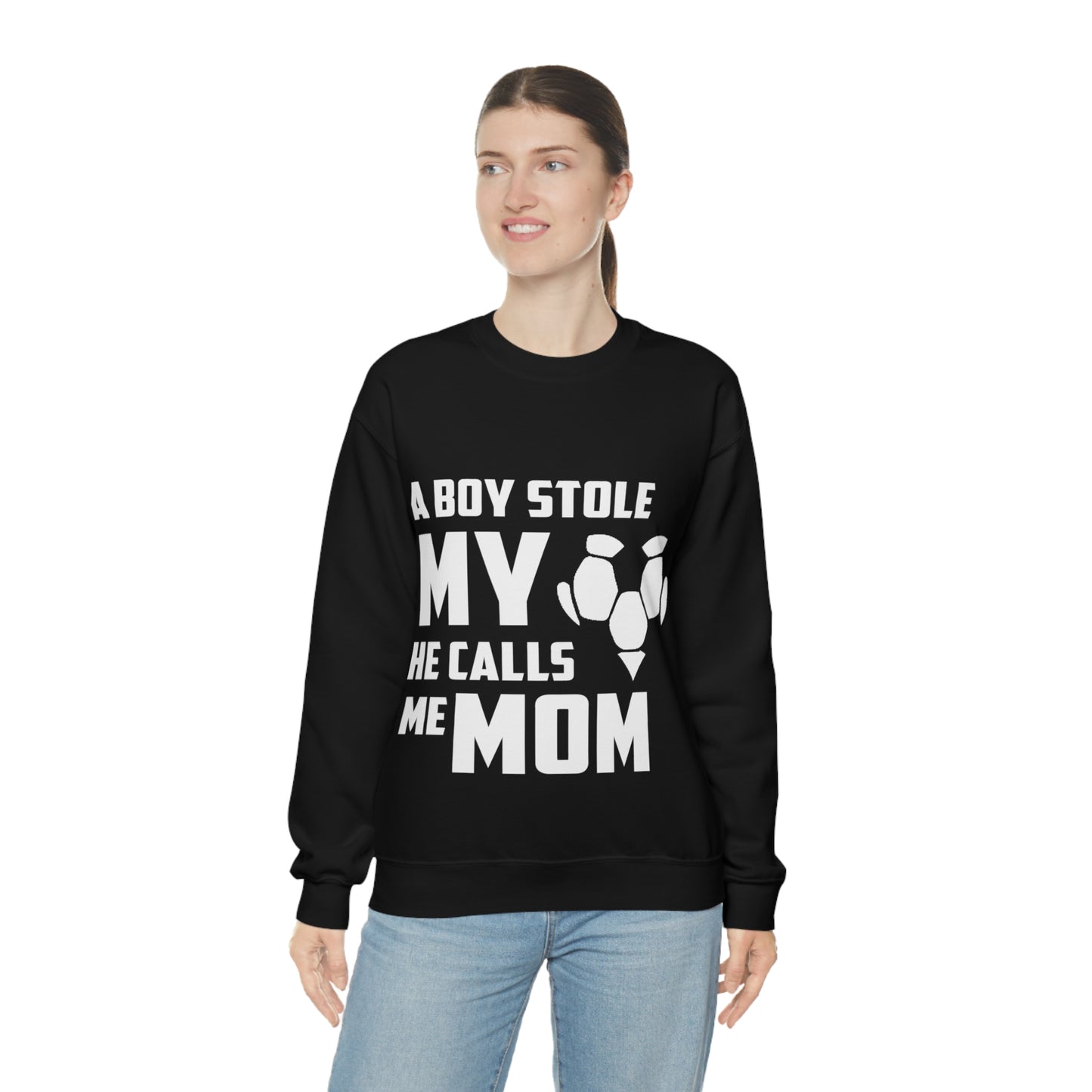 A boy stole my heart he calls me mom Crewneck Sweatshirt