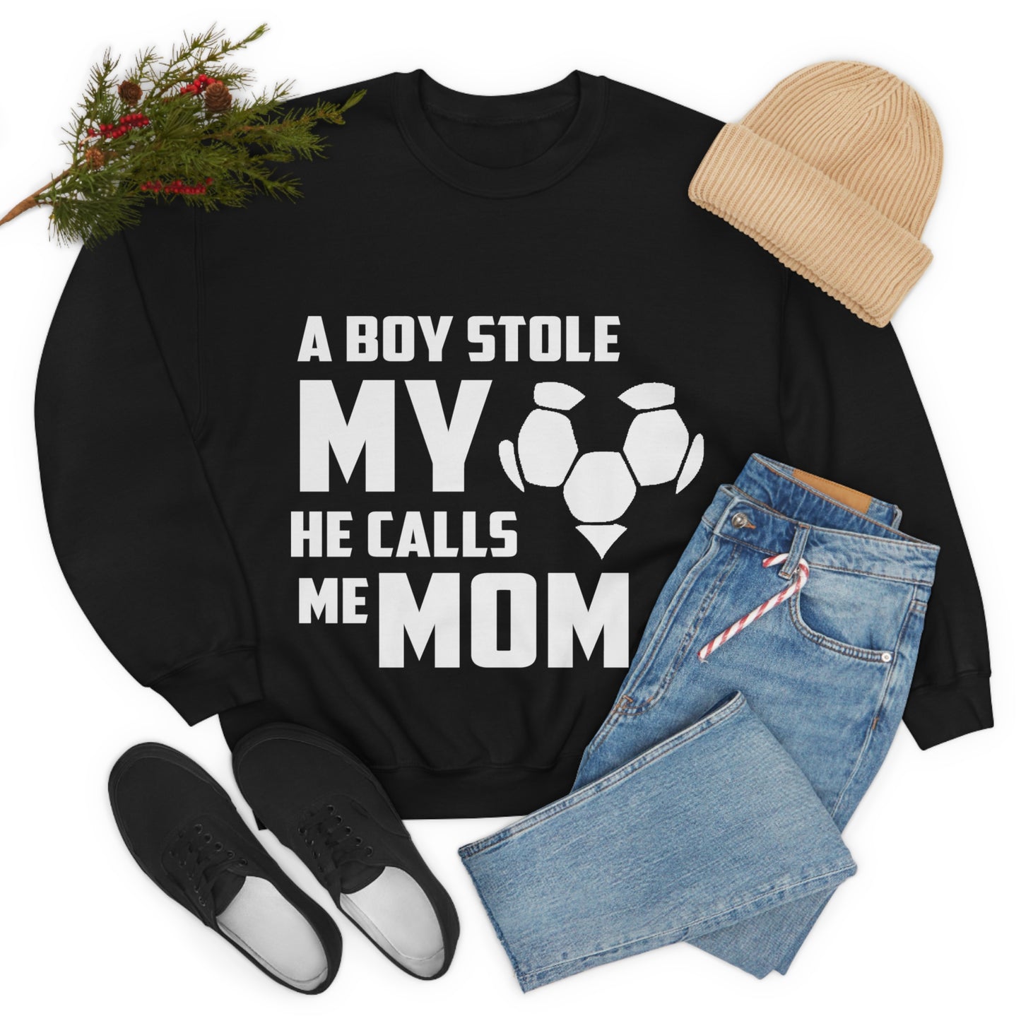 A boy stole my heart he calls me mom Crewneck Sweatshirt