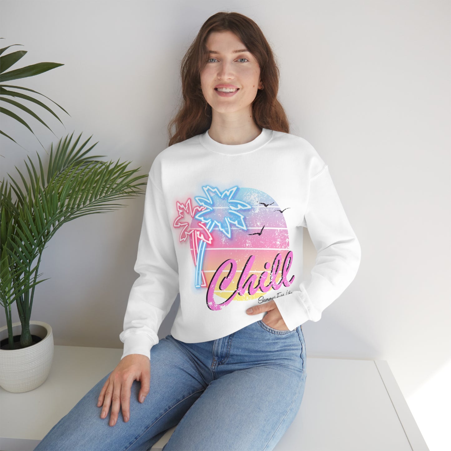 Chill Summer For Life Crewneck Sweatshirt