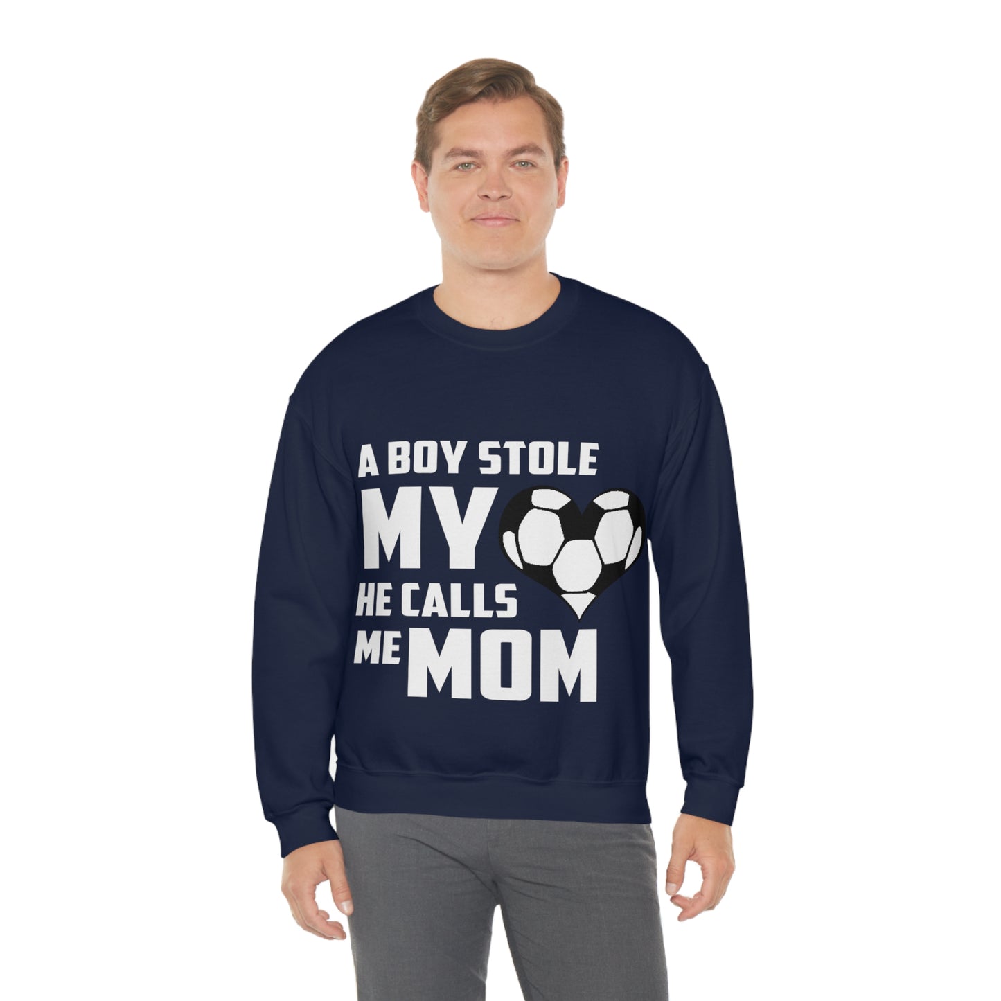 A boy stole my heart he calls me mom Crewneck Sweatshirt