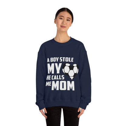 A boy stole my heart he calls me mom Crewneck Sweatshirt