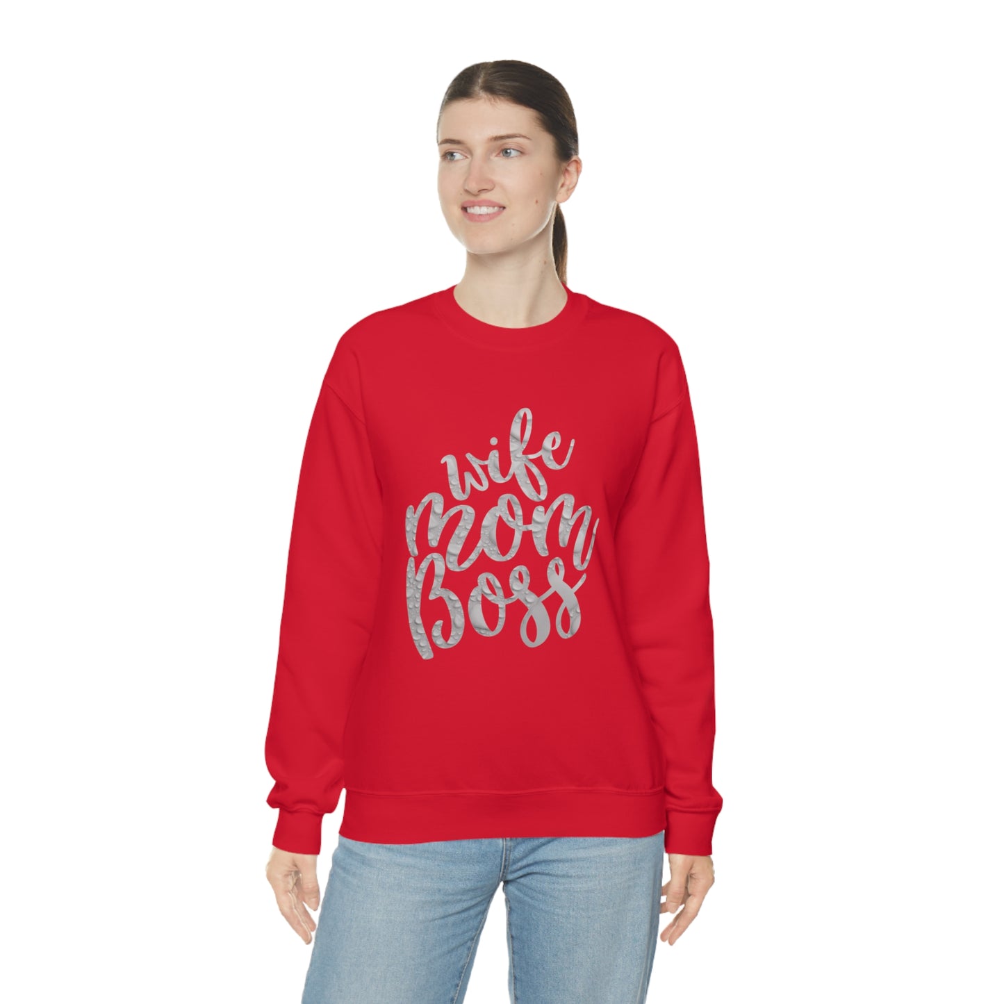 wife mom boss Crewneck Sweatshirt