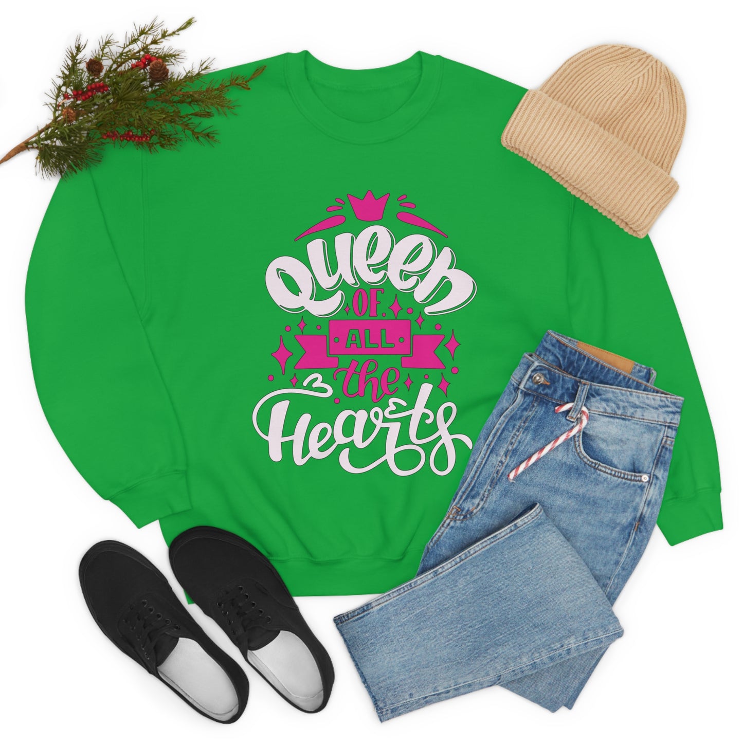 Queen of All The Hearts Crewneck Sweatshirt