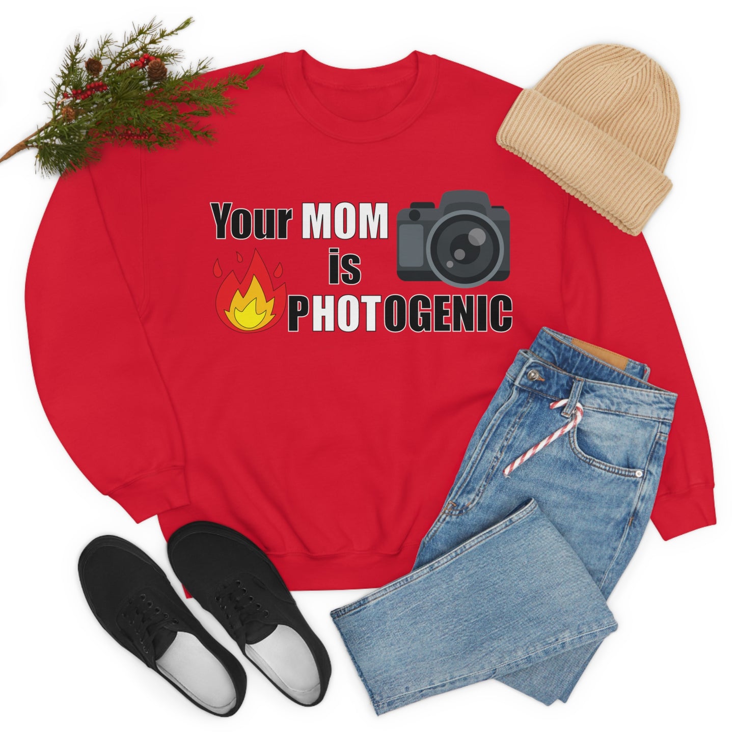 Your Mom is pHOTogenic Hot Crewneck Sweatshirt