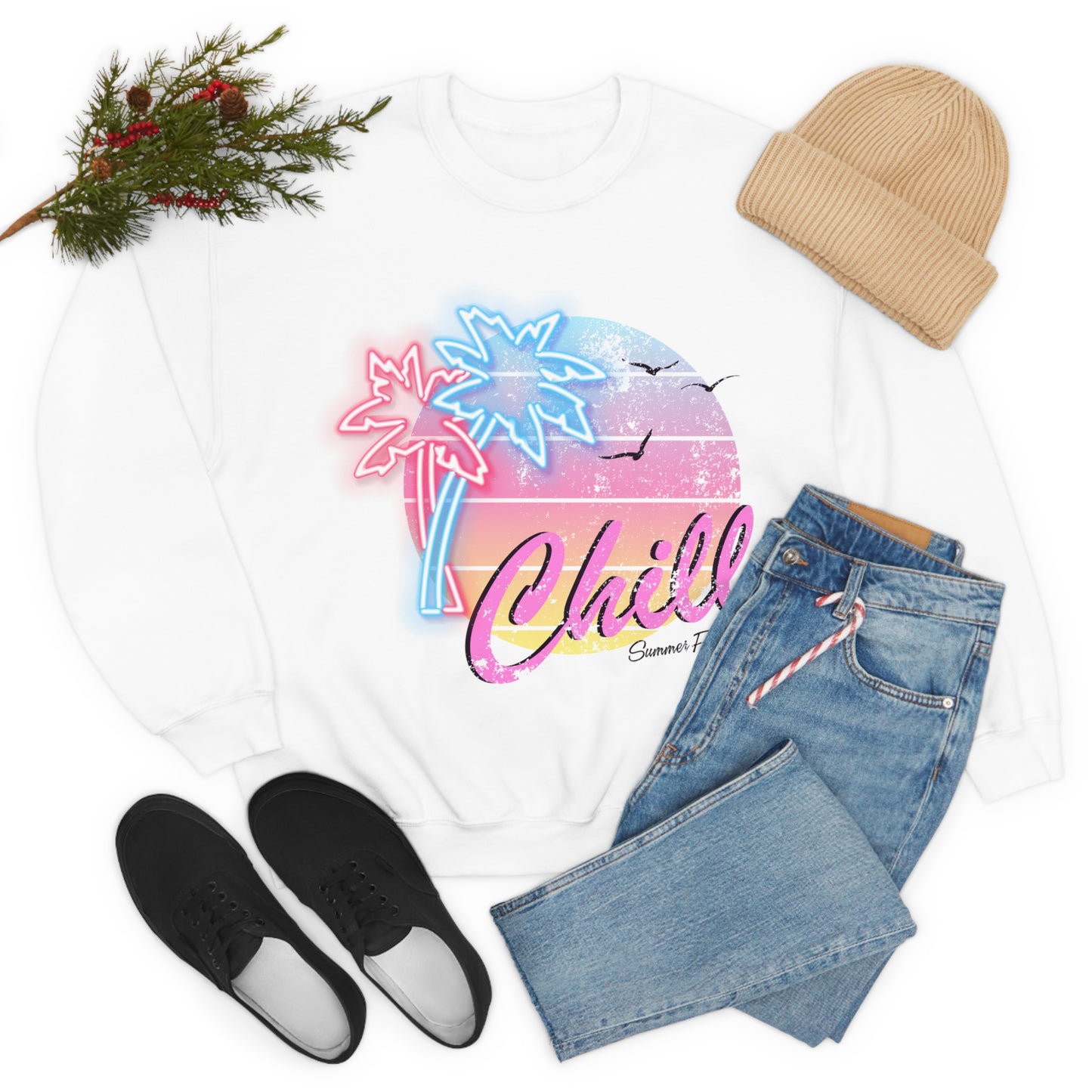 Chill Summer For Life Crewneck Sweatshirt