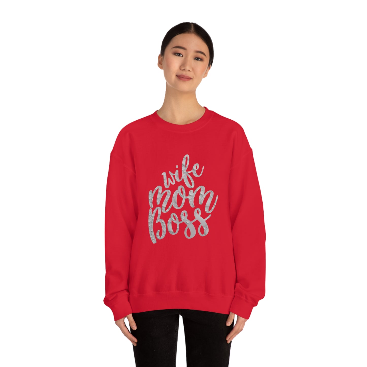 wife mom boss Crewneck Sweatshirt