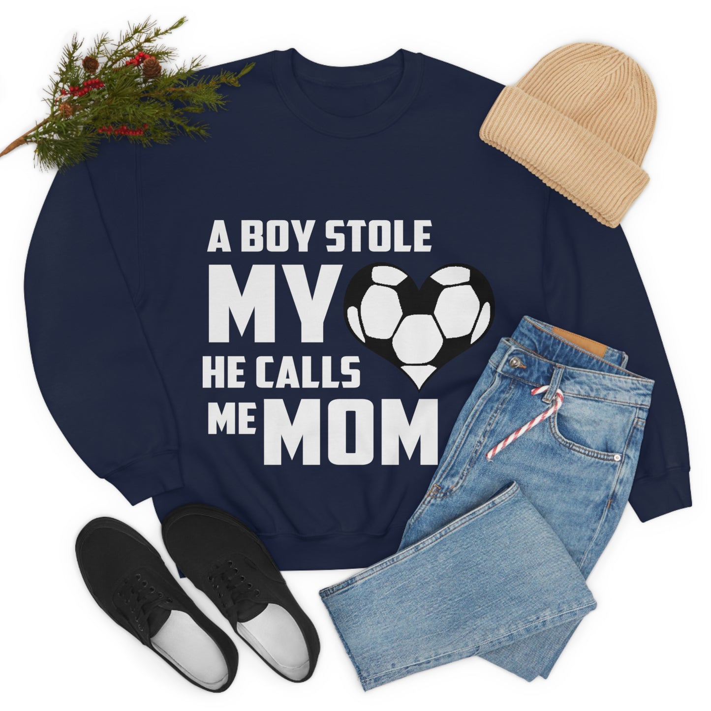 A boy stole my heart he calls me mom Crewneck Sweatshirt