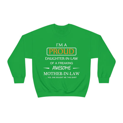 I'm A Proud Daughter in Law Crewneck Sweatshirt