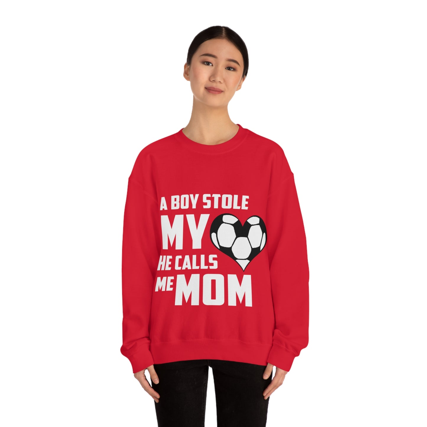 A boy stole my heart he calls me mom Crewneck Sweatshirt