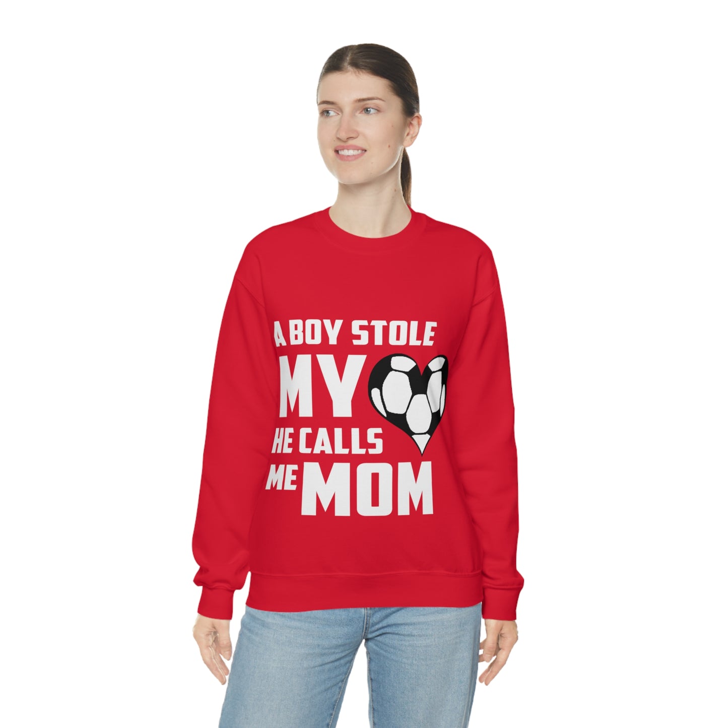 A boy stole my heart he calls me mom Crewneck Sweatshirt